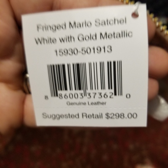 Vera Bradley Fringed Marlo Satchel White NWT - Picture 6 of 6